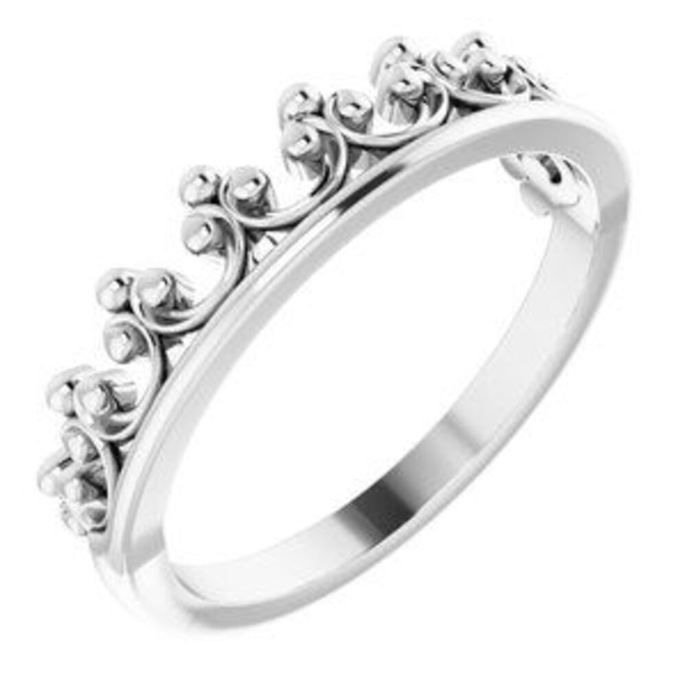 Sterling Silver Stackable Crown Ring - image 1